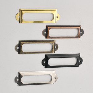 Placa de identificación para cajones de hierro, acabado duradero en bronce antiguo, bronce amarillo, bronce rojo, plata y negro, para organización de almacenamiento en gabinetes y estantes - Product Image 1