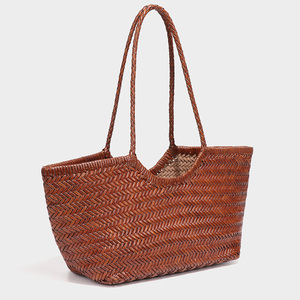 <span class=keywords><strong>Bolso</strong></span> Tote de <span class=keywords><strong>Cuero</strong></span> Vacuno Auténtico, Tejido, Gran Capacidad, <span class=keywords><strong>Bolso</strong></span> de Mano de <span class=keywords><strong>Cuero</strong></span> Vacuno <span class=keywords><strong>Trenzado</strong></span> para Mujer - Product Image 3