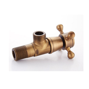 Robinet d'angle rétro en cuivre noir antique, épaissi, chaud et froid, vente en gros, robinet d'arrêt d'eau anti-explosion F-1 - Product Image 2