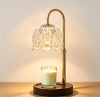 Lampe chauffe-bougie parfumée avec 2 ampoules, chauffe-bougie électrique avec minuterie et variateur d'intensité pour la décoration de la maison