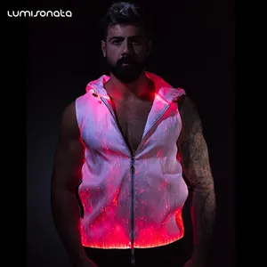 Luce-up di vendita Calda felpe con cappuccio pullover led luminoso personalizzato glow in dark felpe con cappuccio con zip