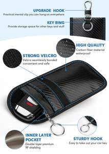 Étui de protection Faraday pour clés de voiture, pochette Faraday anti-RFID pour clés, sacs de protection anti-vol pour clés de voiture, cage de sécurité antivol pour voiture - Product Image 3