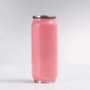 Gobelet isotherme personnalisé en acier inoxydable écologique pour canettes de cola avec paille - Cadeau promotionnel idéal - Product Image 2