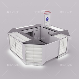 USA tốt nhất người bán sang trọng 10 * 10ft đá cẩm thạch kiosk là viết tắt của cửa hàng bán lẻ và trung tâm mua sắm LED ánh sáng điện thoại tủ trưng bày gian hàng - Product Image 2