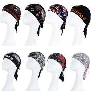 Gorro de pirata multifuncional con estampado personalizado Unisex, pañuelo de algodón de buena calidad, estilo Hip Hop para trapo deportivo, gorras de calavera para bicicleta - Product Image 1