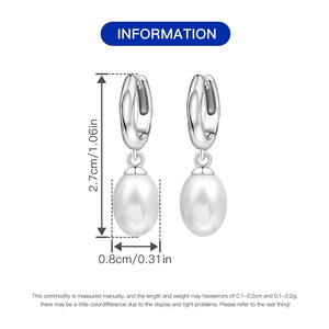 Pendientes de perlas de latón blanco, un regalo perfecto para familiares, amigos o mujeres en aniversarios, fiestas o cumpleaños. - Product Image 2