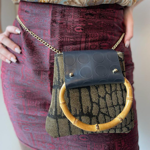 Borse Mini da Donna Personalizzate in PVC Ecologico e Cotone, Materiali Sostenibili, Fatte a Mano in Italia, Stile Rock Classico, Per Tutte le Stagioni - Product Image 3