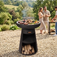 Brasero Plancha Extérieur Facilement Assemblable avec Grille à Charbon et Pique-Brasero pour Jardin, Patio et Cour Arrière - Vente en Gros Usine