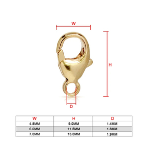 변색 없음 실제 GF 14K DIY 팔찌 목걸이 보석 발견 액세서리 만들기 골드 채워진 랍스터 걸쇠 - Product Image 3