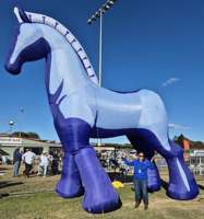 BOYI, modelo de caballo inflable gigante personalizado, novedad, publicidad, Animal inflable para regalos