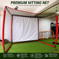 Jaula de Práctica de Golf de 10x8 pies con Barreras Laterales, Red de Práctica de Golf Resistente para Entrenamiento en Interiores y Exteriores