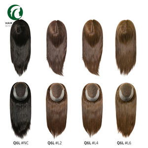 Système capillaire pour femmes Q6L, perruque de 16 pouces, mèches de cheveux humains, cheveux brésiliens, toupet pour femmes, dentelle PU, taille 7x9, nœuds décolorés à l'avant - Product Image 6