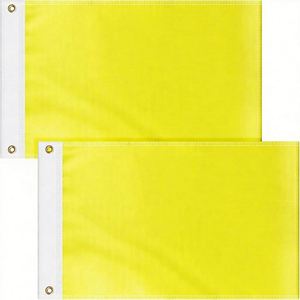 ธงสัญลักษณ์ทางทะเลแบบพับได้สีพื้นเรียบ 2 ชิ้น ขนาด 12x18 นิ้ว สำหรับการประกาศข้อความทางทะเล ใช้ในท่าเรือ - Product Image 1