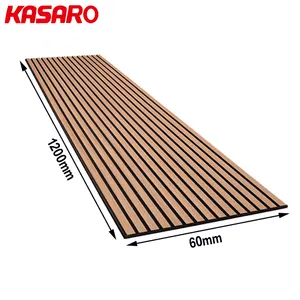 KASARO New Modern Style Natural Material Decorative Soundproofing Slat Wall Acoustic Panels