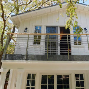 Barandilla de barra redonda de acero al carbono de acero inoxidable con balaustrada de escalera Personalización de balcón moderno - Product Image 1