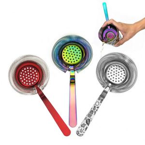 Colador Hawthorne de Acero Inoxidable SS304 con Mango Largo Curvo, Apto para Lavavajillas, Color Arcoíris, Herramienta de Bar para Cocteles - Product Image 3