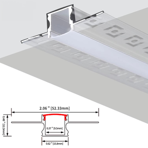 Profilé LED encastré sans cadre en aluminium pour bande LED COB, idéal pour sous-meuble, mur, étagère ou plafond - Product Image 2
