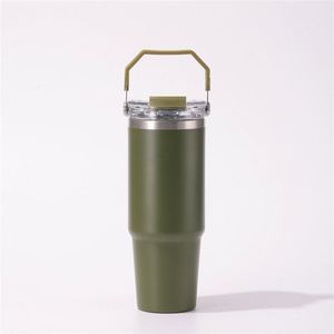 Double Wall Insulated Car Grip Handle Tumbler 20oz 30oz <b>Mug</b> Lid Straw Anti-Slip for Office Home Daily - Product Image 6