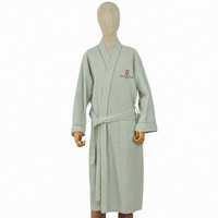 Peignoir épais gaufré style kimono pour hôtel et spa, pour adultes, style enveloppant, vêtement de nuit de voyage, confortable, disponible en ligne, direct usine