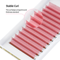 Plateaux d'extensions de cils classiques en soie, pbt coréen personnalisé, couleur 0.10 0.15 0.20 C D curl mat noir rose bleu violet marron