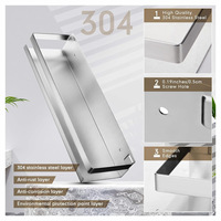Étagère flottante murale en acier inoxydable pour salle de bain, panier de rangement pour douche, organisateur pour salle de bain et cuisine