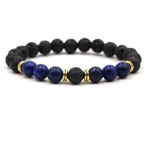 Braccialetti con occhi <span class=keywords><strong>di</strong></span> <span class=keywords><strong>tigre</strong></span> in ematite ambrata Howlite dorata 8 MM braccialetti con diffusore <span class=keywords><strong>di</strong></span> olio essenziale profumato in <span class=keywords><strong>pietra</strong></span> vulcanica lavica nera - Product Image 5