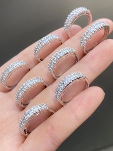 Bague de mariage pour couple Xinfly personnalisée avec diamants naturels de 0,5 ct, or blanc véritable 18 carats - Product Image 5