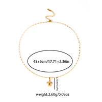 Collar con Colgante de Acero Inoxidable Minimalista Europeo Americano Unisex, Chapado en Oro de 18K, Serie Océano para Fiesta