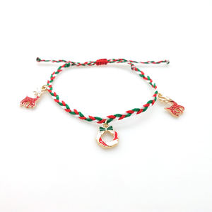 Monili Dei Braccialetti di <span class=keywords><strong>natale</strong></span> per I Bambini Delle Ragazze Jingle Bells Braccialetti di Fascino Carino Tessuto Dei Braccialetti Regalo per la Festa Di <span class=keywords><strong>Natale</strong></span> Favori - Product Image 1
