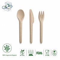 Ensemble de couverts jetables écologiques, compostables, résistants à la chaleur et robustes, en couleur marron, pour la maison et la cuisine (fourchettes, cuillères, couteaux)