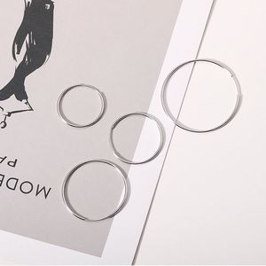 925 Sterling <b>Silver</b> 30-70mm Trendy Thin Smooth <b>Big</b> Round Hoop <b>Earrings</b> Women Party Engagement Wedding Birthday - Product Image 3