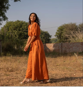 Meilleure qualité femmes mi-ceinture longue combinaison nouveau Style africain été mode robe 100% lin coton broderie décoration - Product Image 1