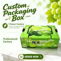 Boîtes d'emballage en papier dur personnalisées pour fruits et légumes Boîtes cadeaux de raisin frais imprimées en UV Source directe d'approvisionnement en usine