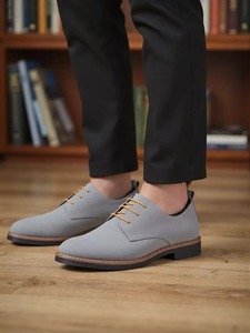 <span class=keywords><strong>Scarpe</strong></span> Oxford da <span class=keywords><strong>Uomo</strong></span> Taglie Forti in Pelle Scamosciata con Lacci, Suola in Gomma, Fodera in PU, per Ufficio e Uso Quotidiano - Product Image 6
