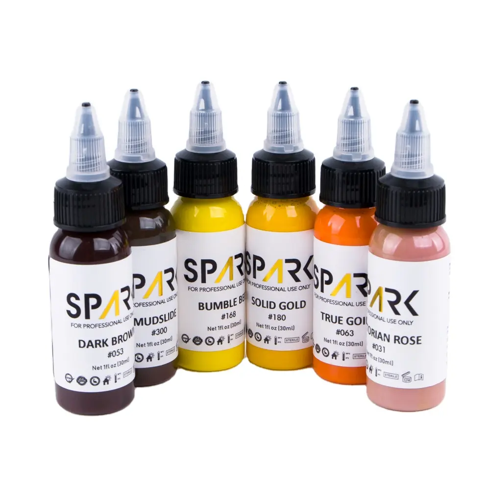 Spark Factory Custom High-End 30ML Cosmético Orgánico Pigmento no tóxico Color sólido Tinta de tatuaje Nuevo EE. UU.