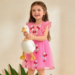 Mädchen Erdbeer-Themen Festliches Gehäkeltes Baumwoll-Tüll Prinzessinnenkleid für Kleinkinder Sommer Tägliche Kindergartenkleidung - Product Image 2