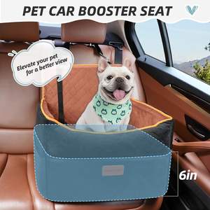 Asiento de Coche de Lujo XiaozePet para Perros, Desmontable, Lavable, con Bolsillos de Almacenamiento, 2 Cinturones de Seguridad, Esponja Duradera, Poliéster 35 - Product Image 4
