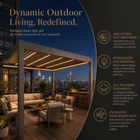 Pergola motorisée en aluminium Natural Gifts, pergola bioclimatique extérieure pour bâtiments commerciaux et jardins