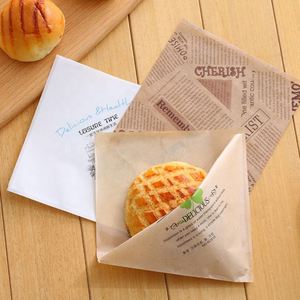 Custom Printed Logo Food Grade Grease Oil Proof Kraft Cookie Donuts Bread Hamburger Packaging Greaseproof Paper Burger <b>Bags</b> - Product Image 5