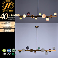 Lámpara Colgante de Alta Calidad con Diseño de Luz Moderno, Alta Luminosidad, 30 kg, Pantalla de Cristal Metálico, Dorado/Chocolate/Negro, Regulable