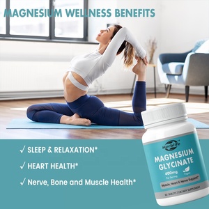 Complément alimentaire en comprimés de glycinate de magnésium 400 mg, marque privée OEM, pour le calme, le sommeil, la santé cardiaque, les muscles et les os, pour hommes et femmes - Product Image 3