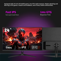 Écran d'ordinateur PC 24 pouces 2K 180Hz 2560*1440, dalle IPS, cadre noir sans bordure, écran LCD pour joueurs, prend en charge le montage mural