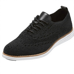 <b>Black</b> Knit Walking Shoes Lightweight Breathable Lace Up Casual <b>Sneakers</b> for Men and Women - Product Image 3