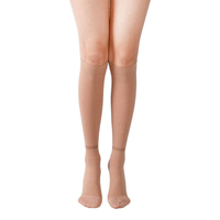 Chaussettes de compression anti-embolie couleur beige avec logo personnalisé pour femmes, hauteur genou, unisexe, chaussettes anti-thrombose, bas TED