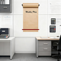 Distributeur de papier de boucher mural JH-Mech 18 pouces pour la maison et le bureau, noir avec bande en cuir, distributeurs de papier kraft en métal