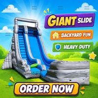 Toboggan aquatique gonflable de 22 pieds à vendre, toboggan aquatique gonflable à double tube en plastique