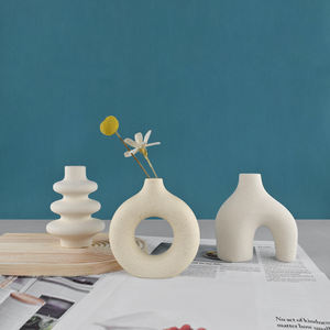 Juego de 3 Jarrones Nórdicos Modernos Personalizados, Decoraciones Mini para Sala de Estar, Juego de Jarrones de Cerámica Mate para Decoración de <span class=keywords><strong>Hotel</strong></span>, Hogar y Oficina - Product Image 3