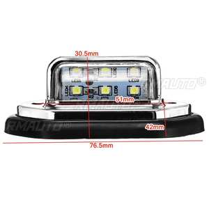1/2X Luz LED Impermeable de 6 LED para Matrícula 12V 24V para Coche, Barco, Camión, Remolque, SUV, Furgoneta, Caravana, Lámpara de Escalón de Alta Calidad Plateada/Negra - Product Image 4