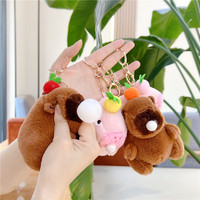 Nouveauté : Porte-clés en peluche Capybara mignon, design anime, dessin animé populaire, haute qualité, vente en gros, animaux en peluche et jouets en peluche