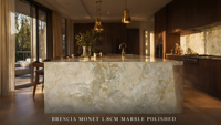 Marbre FANCY STONE BRESCIA MONET, finition polie 1,8 cm, pour comptoirs de cuisine, murs de salle de bain et projets d'aménagement intérieur